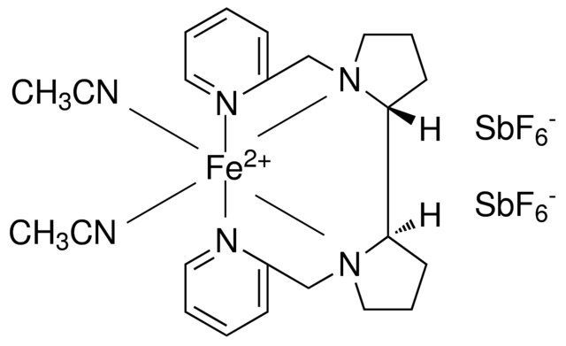 (2R,2′R-(+)-[N,N′-Bis(2-pyridylmethyl)]-2,2′-bipyrrolidinebis(acetonitrile)iron(II) hexafluoroantimonate