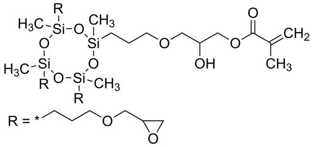 2-Hydroxy-3-{3-[2,4,6,8-tetramethyl-4,6,8-tris(propyl glycidyl ether)-2-cyclotetrasiloxanyl]propoxy}propyl methacrylate