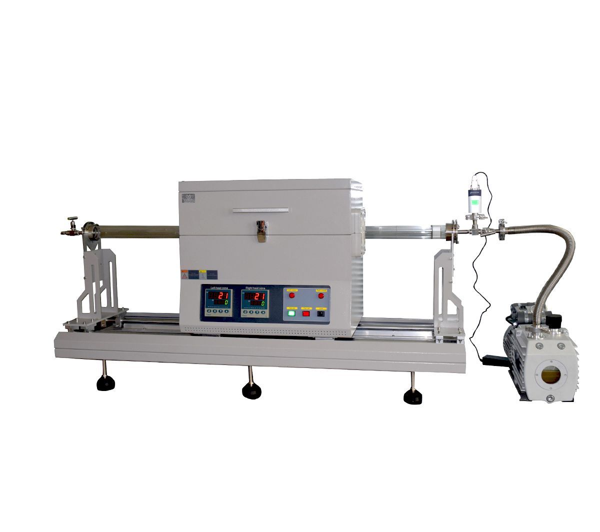 Laboratory cvd mos2 thin film preparation sliding two zone rtp tube furnace O1200-50IIC-RTP